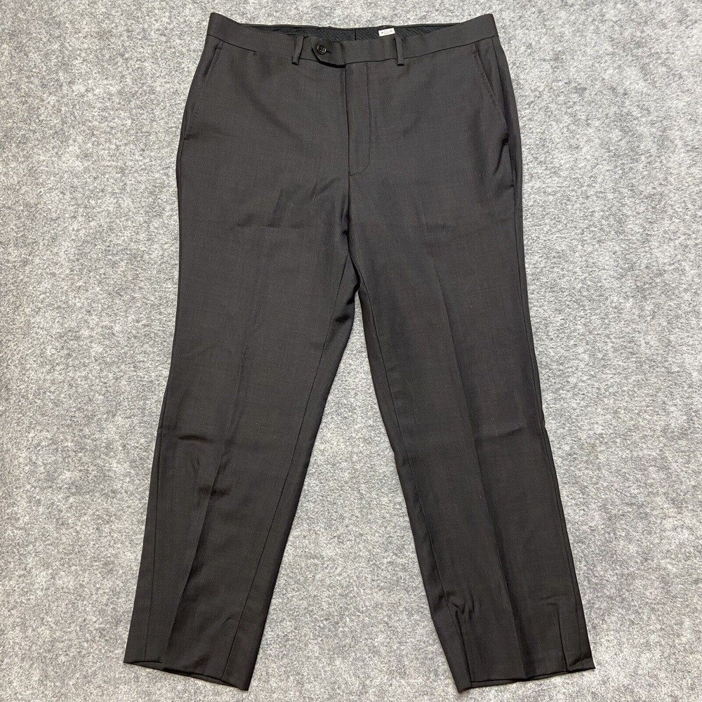 Jhane Barnes Dress Pants Mens Size 37x30 Charcoal Gray 100% Wool Textured